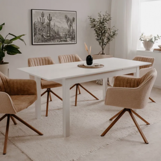 Söögilaud Coburg 140-180 cm (valge)