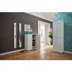 Jalanõudekapp Scalea (valge klaas)