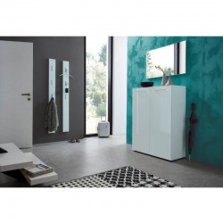 Jalanõudekapp Scalea (valge klaas)