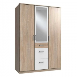 Riidekapp Click 629 (valge/tamm)