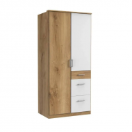 Riidekapp Click 624 (valge/tammeplank)