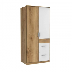 Riidekapp Click 624 (valge/tammeplank)