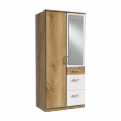 Riidekapp Click 628 (valge/tammeplank)