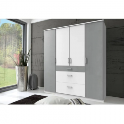 Riidekapp Click 626 (hall/valge)