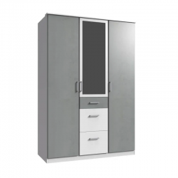 Riidekapp Click 629 (hall/valge)