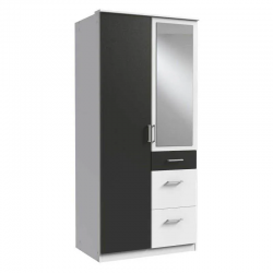 Riidekapp Click 628 (antratsiit/valge)