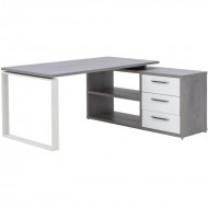 Nurgalaud Disegno 170 cm (betoonhall/valge kõrgläige)