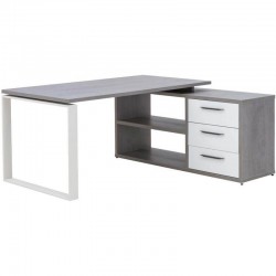 Nurgalaud Disegno 170 cm (betoonhall/valge kõrgläige)