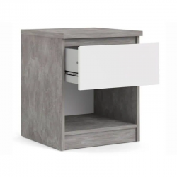 Öökapp Naia (valge kõrgläige/betoon)