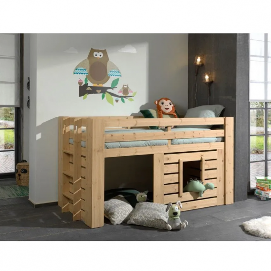 Vipack Poolkõrge voodi Oliver 90x200 cm (mänd)