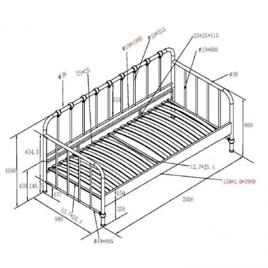 Vipack Voodi Bronxx 90x200 cm (matt must)
