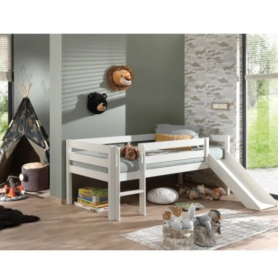 Vipack Voodi+liumägi+redel Pino 90x200 cm (valge)