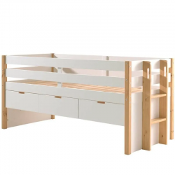 Vipack Kaptenivoodi+3 sahtlit Margrit 90x200 cm (valge)