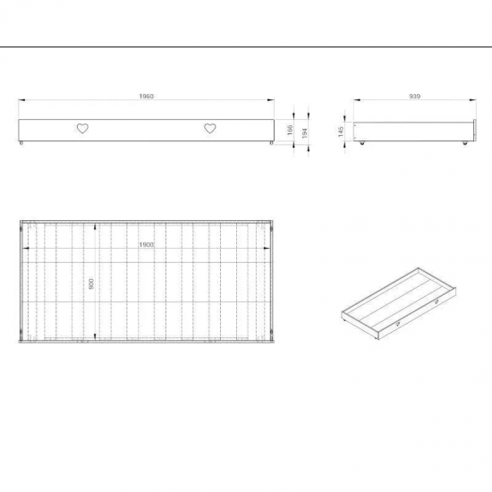 Vipack Voodialune sahtel Amori (valge)