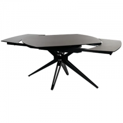 Keerlev/pikendatav söögilaud Rotonda 130x100 cm (must/antratsiit)