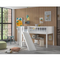 Vipack Voodi liumäega Scott 90x200 cm (valge)