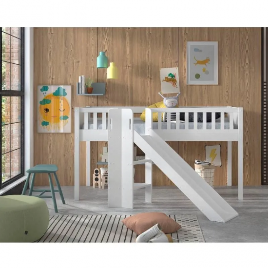 Vipack Voodi liumäega Scott 90x200 cm (valge)