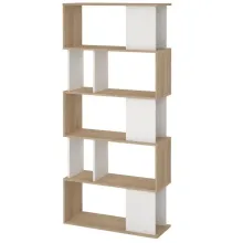 Raamaturiiul Maze (hickory/valge)