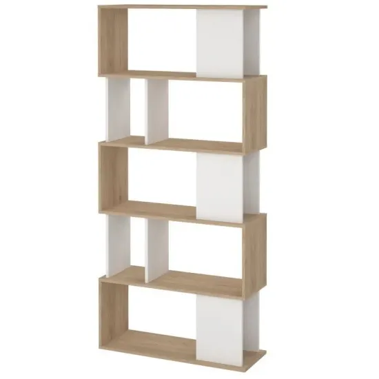 Raamaturiiul Maze (hickory/valge)