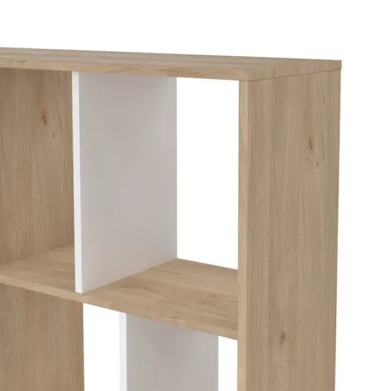 Raamaturiiul Maze (hickory/valge kõrgläige)