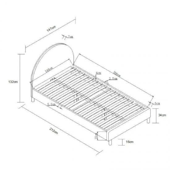 Vipack Voodi Moon 140x200 cm buklee (valge)