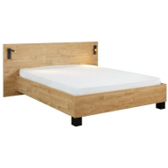 Voodi Clara+valgusti 180x200 cm (kuldne tamm)