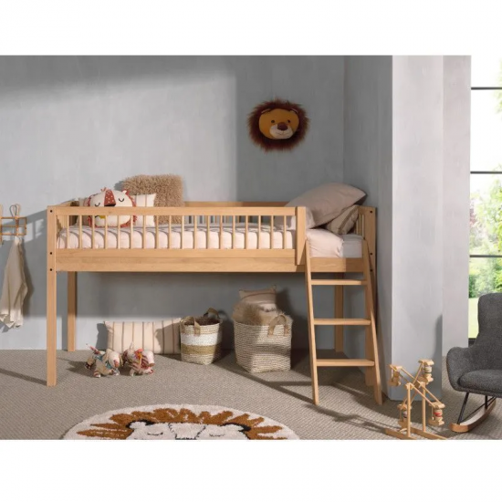 Vipack Poolkõrge voodi Forrest 90x200 cm (õlitatud tamm)