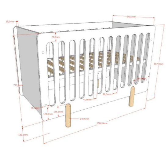 Vipack Beebivoodi Smile 60x120 cm (valge)