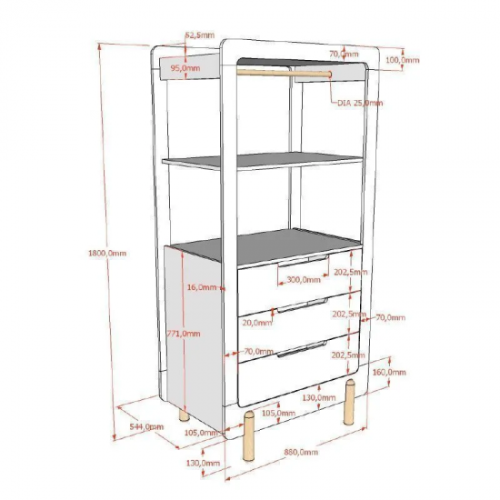 Vipack Kapp Smile 88x57 cm (valge)