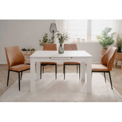 Pikendatav söögilaud Birmingham 125-165x80 cm (valge)