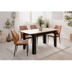 Pikendatav söögilaud Birmingham 125-165x80 cm (artisan tamm/must)