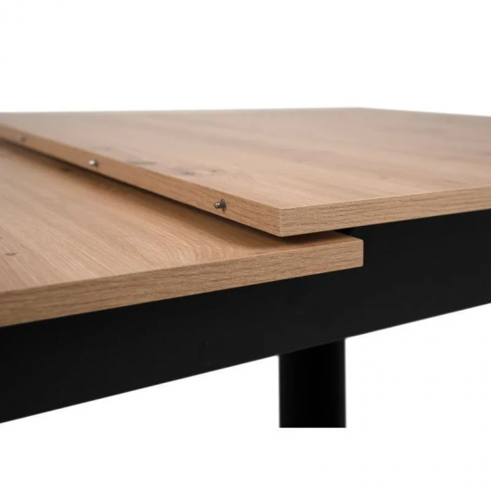 Pikendatav söögilaud Birmingham 125-165x80 cm (artisan tamm/must)