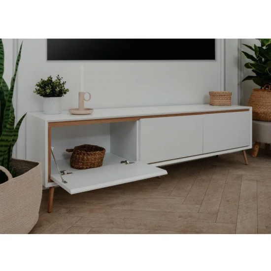 Tv-alus Arona 3u (valge/artisan tamm) Tv-alus Arona 3u (valge/artisan tamm)