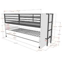 Vipack Narivoodi+laud Sam 90x200 cm (tamm/must)