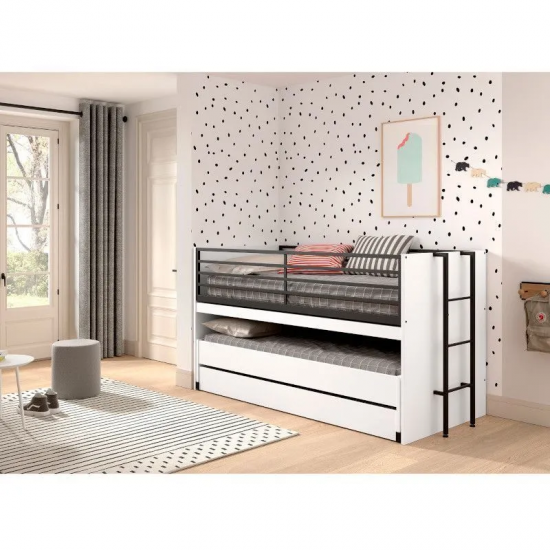 Vipack Narivoodi+laud Sam 90x200 cm (valge/must)