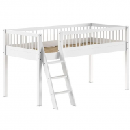 Vipack Poolkõrge voodi Forrest 90x200 cm (valge pöök)