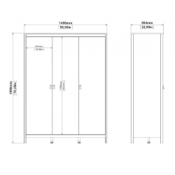 Riidekapp Madrid 3u (hickory)