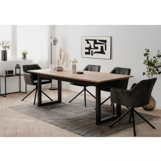 Pikendatav söögilaud Denver 90x200/240 cm (antrasiit/artisan tamm)