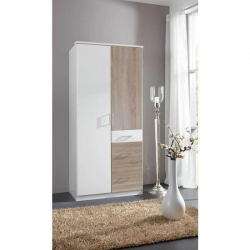 Riidekapp Click 624 (valge/tamm)