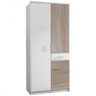 Riidekapp Click 624 (valge/tamm)