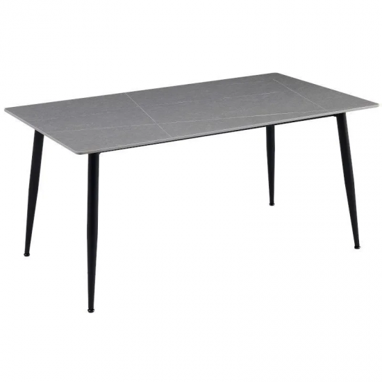 Söögilaud Stones 140x80 cm (hall/must)