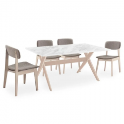 Söögilaud Sorrento 150x90 cm (marmor/valge pöök)