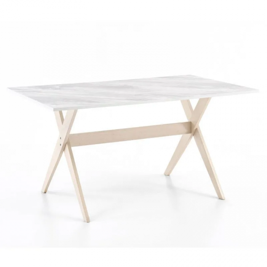 Söögilaud Sorrento 150x90 cm (marmor/valge pöök)
