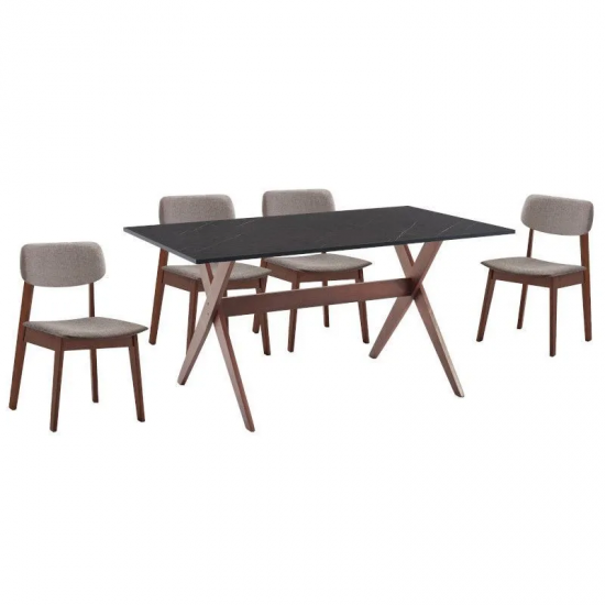 Söögilaud Sorrento 150x90 cm (marmor/hele wenge)