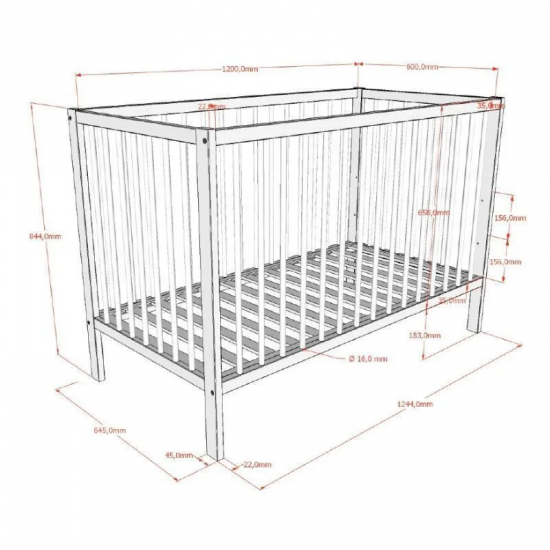 Vipack Beebivoodi Dino 60x120 cm (naturaalne pöök)