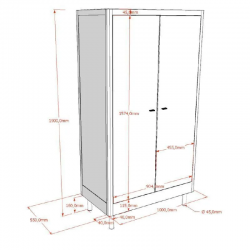 Vipack Riidekapp Forrest 2u (õlitatud tamm)