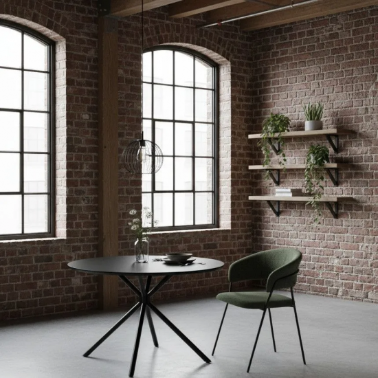 Söögilaud Bevel D120 (must)