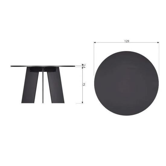 WOOOD söögilaud Fries D129 (must)