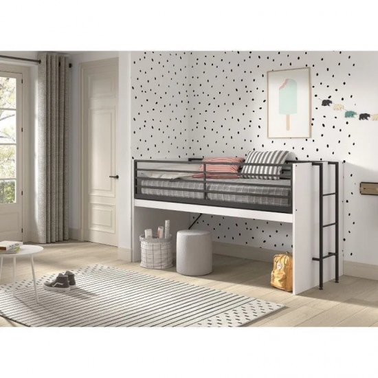 Vipack Kõrge voodi Sam 90x200 cm (valge)