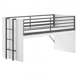 Vipack Kõrge voodi Sam 90x200 cm (valge)